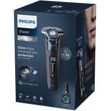 „Philips SHAVER Series 7000 S7885 / 50“ vyriškas skustuvas, rotacinis skustuvas, kirpimo mašinėlė, juoda, mėlyna