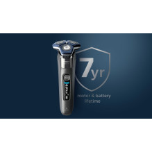 „Philips SHAVER Series 7000 S7885 / 50“ vyriškas skustuvas, rotacinis skustuvas, kirpimo mašinėlė, juoda, mėlyna