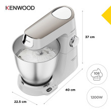 Kenwood Titanium Chef Baker XL maisto smulkintuvas 1200 W 7 l baltas įmontuojamos svarstyklės