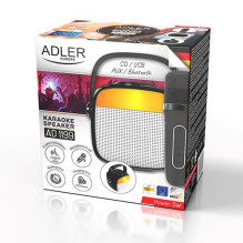 Adler AD 1199 juoda karaoke kolonėlė su mikrofonu - SD / USB / AUX / Bluetooth