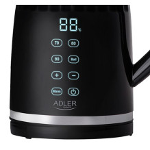 Adler AD 1350 1,7 l temperatūros reguliuojamas LED elektrinis virdulys, juodas
