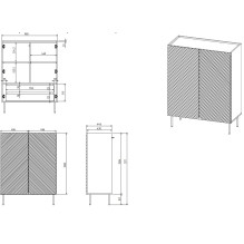 Knygų lentyna 2D2SZ ONDA 98x45x127 juoda Knygų lentyna 2D2SZ ONDA 98x45x127 juoda