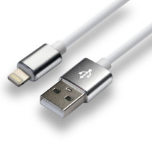 „everActive“ USB „Lightning“ laidas 1 m - baltas, silikoninis, greito įkrovimo, 2,4 A - CBS-1IW
