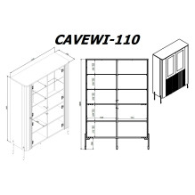 Cama VERA display cabinet 110x40x160 matt black Cama VERA display cabinet 110x40x160 matt black