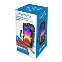 Esperanza EP156 BT FM LED RGB KARAOKE kolonėlė, juoda, 20W