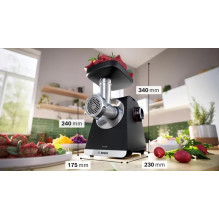 Mėsmalė „Bosch Serie 6 MFWS650B“, 500 W, juoda, sidabrinė