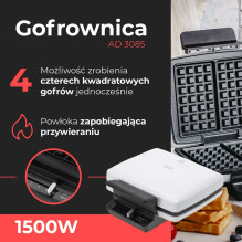 Vaflių keptuvė ADLER AD 3085 Vaflių keptuvė ADLER AD 3085