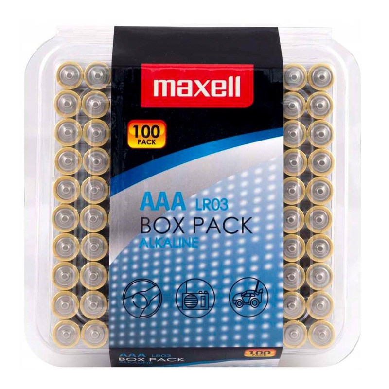 MAXELL šarminės baterijos LR03 AAA 1.5V 100 vnt.