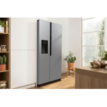„Gorenje NRR9185ESXL“ dviduris šaldytuvas, laisvai pastatomas, 550 LE, sidabro spalvos
