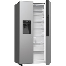 „Gorenje NRR9185ESXL“ dviduris šaldytuvas, laisvai pastatomas, 550 LE, sidabro spalvos