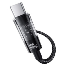 „Baseus Gem“ USB A–USB C greito įkrovimo laidas, 1 m, 100 W, juodas
