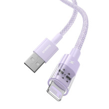 „Baseus Gem“ USB į IP 2.4A greito įkrovimo laidas, 1 m, violetinis