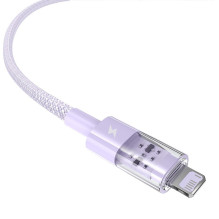 „Baseus Gem“ USB į IP 2.4A greito įkrovimo laidas, 1 m, violetinis