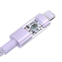 „Baseus Gem“ USB į IP 2.4A greito įkrovimo laidas, 1 m, violetinis