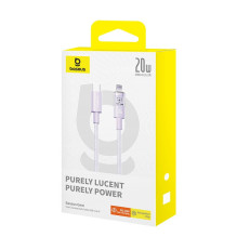 „Baseus Gem“ USB-C–iP greito įkrovimo laidas, 1 m, 20 W, violetinis
