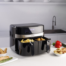 Taurus Air Fry Digital Duo dviguba karšto oro gruzdintuvė, 9 l, 2200 W, juoda
