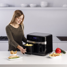 Taurus Air Fry Digital Duo dviguba karšto oro gruzdintuvė, 9 l, 2200 W, juoda