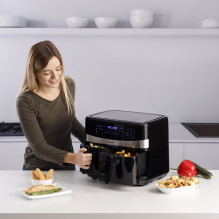Taurus Air Fry Digital Duo dviguba karšto oro gruzdintuvė, 9 l, 2200 W, juoda