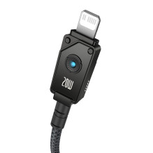 Baseus Unbreakable USB C to iP cable 1 m 20 W Black