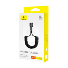 „Baseus Fish-Eye“ USB-C į USB-C greito įkrovimo laidas, 1 m, 100 W, juodas „Baseus Fish-Eye“ USB-C į USB-C greito įkrovimo laidas, 1 m, 100 W, juodas