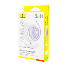 „Baseus Free2Pull“ – 20 W USB-C–Lightning jungties ištraukiamas laidas, 1 m (violetinis)