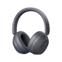 „Baseus Bass 35 Max“ ausinės su laidinėmis ir belaidėmis, galvos juosta, muzikai, USB, C tipo, „Bluetooth“, pilkos