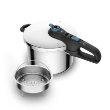 Greitpuodis TEFAL SECURE TRENDY 6L + nerūdijančio plieno krepšelis