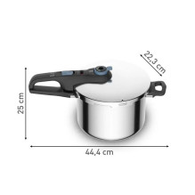 Greitpuodis TEFAL SECURE TRENDY 6L + nerūdijančio plieno krepšelis
