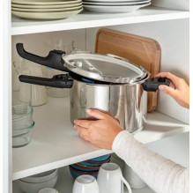 Greitpuodis TEFAL SECURE TRENDY 6L + nerūdijančio plieno krepšelis