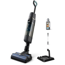 „Philips XW7110“ lazdelinis dulkių siurblys su baterija, sausam ir šlapiam darbui, be maišelio, šampano spalvos, pilka