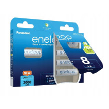 Įkraunamos baterijos PANASONIC ENELOOP AA 2000 mAh 8 vnt. (BK-3MCDE / 8HH)