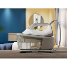 „Philips 2000“ serijos PSG2000/80 garų lygintuvas, 2400 W, 1,4 l, keraminis padas, pilka, balta „Philips 2000“ serijos PSG2000/80 garų lygintuvas, 2400 W, 1,4 l, keraminis padas, pilka, balta