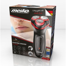 Mesko MS 2926 vyriškas skustuvas su rotaciniu skustuvu, juodas, raudonas