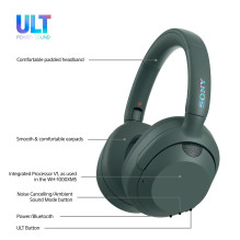 Sony ULT WEAR - Wireless Bluetooth Headphones with ULT POWER SOUND, Ultimate Deep Bass, Noise Cancelling, Clear Call Qua