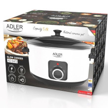 Adler AD 6413W lėta viryklė 5,8 l balta