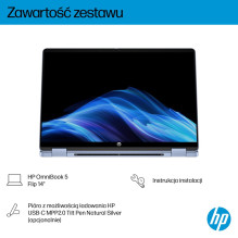 HP OmniBook 5 Flip 14-fp0004nw nešiojamas kompiuteris „Intel Core 5 120U 2-in-1“, 35,6 cm (14 colių), 2K raiškos, lietim