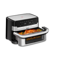 Tefal Dual Easy Fry Flex EY922D 9 L Atskirai pastatoma karšto oro gruzdintuvė Juoda, Nerūdijančio plieno