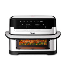 Tefal Dual Easy Fry Flex EY922D 9 L Stand-alone Hot air fryer Black, Stainless steel