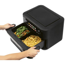 ProfiCook PC-FR 1313 H Dviguba 10 l Atskirai stovinti 2400 W Karšto oro gruzdintuvė Juoda, Nerūdijančio plieno