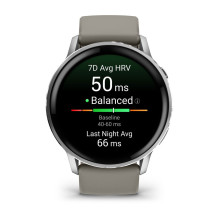 „Garmin Venu 4“ 3,56 cm (1,4 colio) AMOLED 45 mm Skaitmeninis 454 x 454 pikselių Jutiklinis ekranas Sidabrinis „Wi-Fi“ G