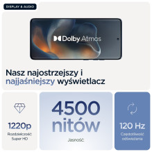 „Motorola edge 60“ 16,9 cm (6,67 colio) dviejų SIM kortelių „Android 15“ 5G USB C tipo 8 GB 256 GB 5200 mAh Mėlyna