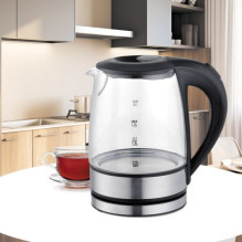 Maestro MR-062 elektrinis virdulys, juodas, stiklinis, 1,2 l