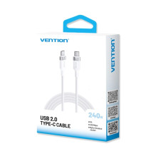 „Vention“ USB 2.0 5A 240W 1m juodas USB-C į C tipo laidas