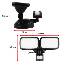 „Maclean“ LED sieninis šviestuvas su PIR jutikliu, 20 W, 1500 lm, IP65, neutrali balta 4000 K, juodas, MCE524 B „Maclean“ LED sieninis šviestuvas su PIR jutikliu, 20 W, 1500 lm, IP65, neutrali balta 4000 K, juodas, MCE524 B