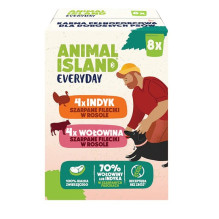 ANIMAL ISLAND kalakutienos / jautienos filė sultinyje - šlapias šunų ėdalas - 8 x 150 g