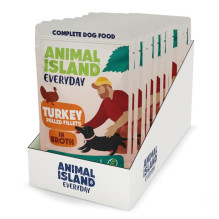 ANIMAL ISLAND kalakutienos filė sultinyje - šlapias šunų ėdalas - 10 x 150 g
