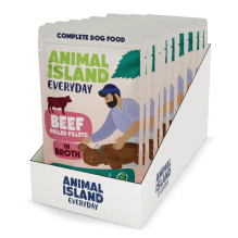 ANIMAL ISLAND jautienos filė sultinyje - šlapias šunų ėdalas - 10 x 150 g
