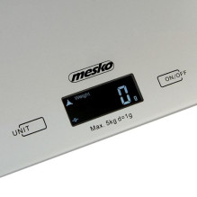Mesko MS 3145 elektroninės virtuvės svarstyklės, pilkos, stačiakampės Mesko MS 3145 elektroninės virtuvės svarstyklės, pilkos, stačiakampės