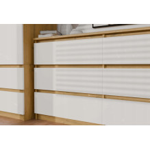 M6 MALWA CHEST OF DRAWERS 140 CM 6 DRAWERS OAK ARTISAN / WHITE M6 MALWA CHEST OF DRAWERS 140 CM 6 DRAWERS OAK ARTISAN / WHITE