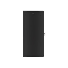 Lanberg wall-mounted installation rack cabinet 19'' 27U 600x600mm black (glass door)